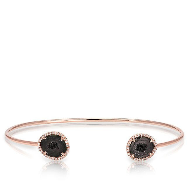 14KT Rose Gold Geode Diamond Cuff