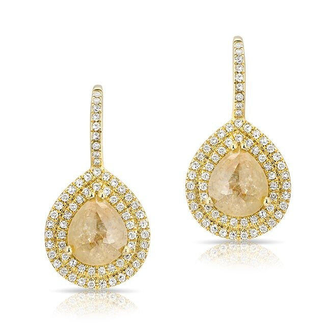 14KT Yellow Gold Raw Diamond Soleil Earrings