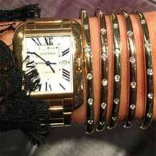 14KT Yellow Gold Glisten Half Diamond Bangle Bracelet