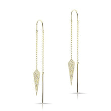 14KT Yellow Gold Diamond Spear Threader Earrings