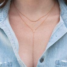 14KT Rose Gold Diamond Mini V Lariat Necklace