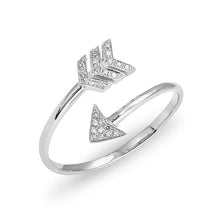 14KT White Gold Diamond Mini Arrow Wrap Ring