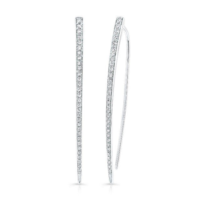 14KT White Gold Diamond Luxe Wishbone Earrings