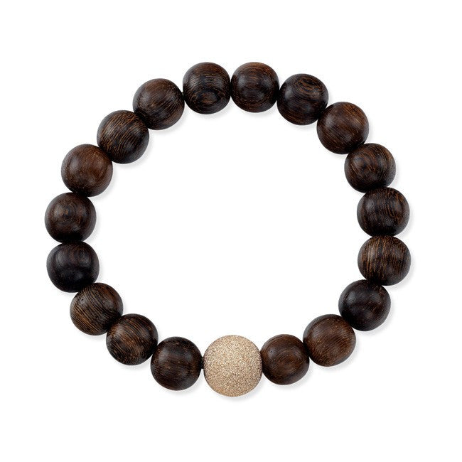 Wood Stretch Bracelet with Laser Cut Ball