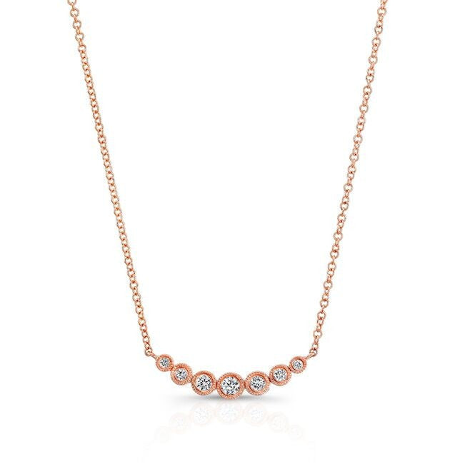 14KT Rose Gold Bezel Set Diamond Luxe Hazel Necklace