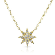 14KT Yellow Gold Diamond Starburst Necklace