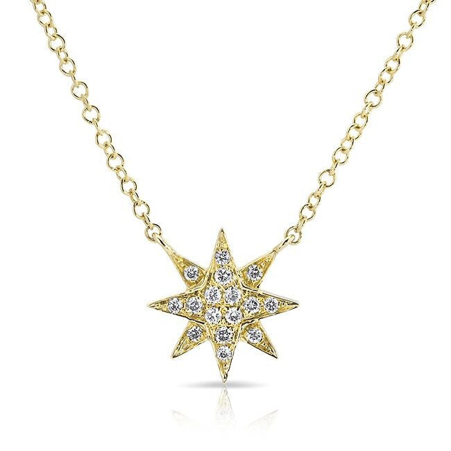 14KT Yellow Gold Diamond Starburst Necklace