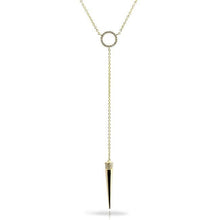 14KT Yellow Gold Diamond Open Circle Flirt Lariat Spike Necklace