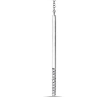 14KT White Gold Diamond Square Lariat Necklace