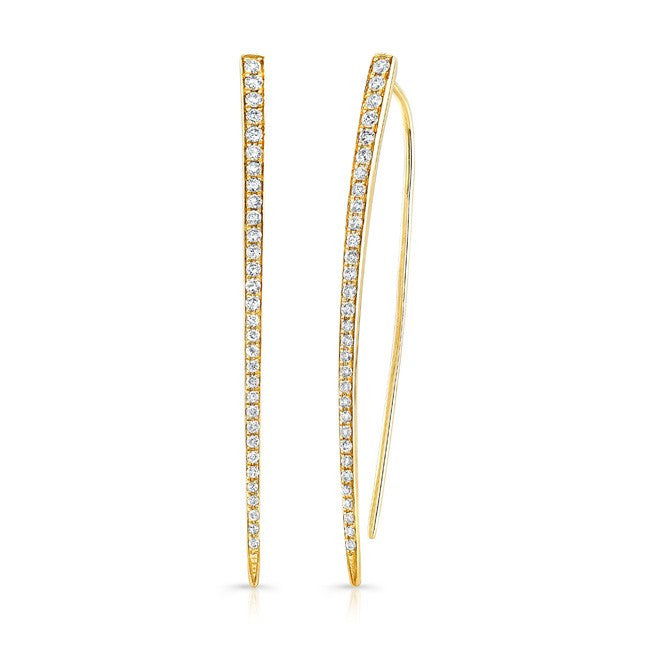 14KT Yellow Gold Diamond Luxe Wishbone Earrings