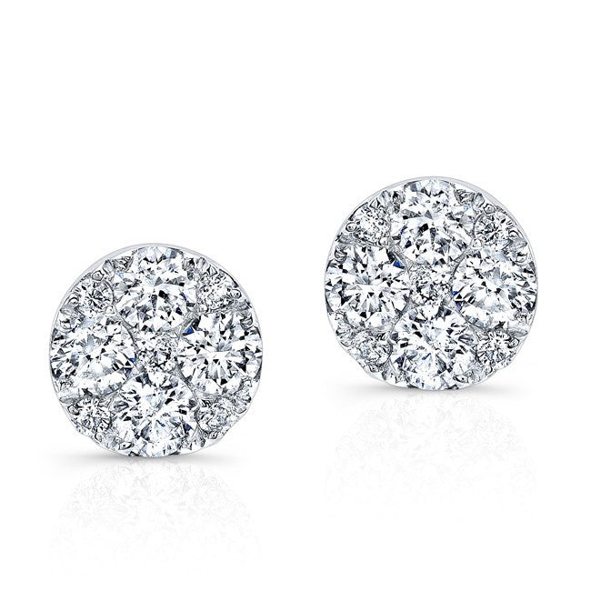 14KT White Gold Diamond Stud Earrings