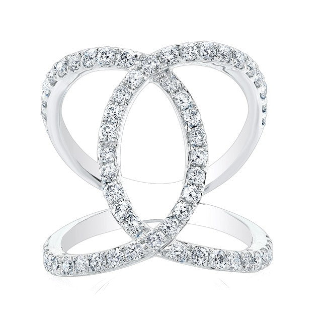 14KT White Gold Diamond Luxe Cigar Band Ring