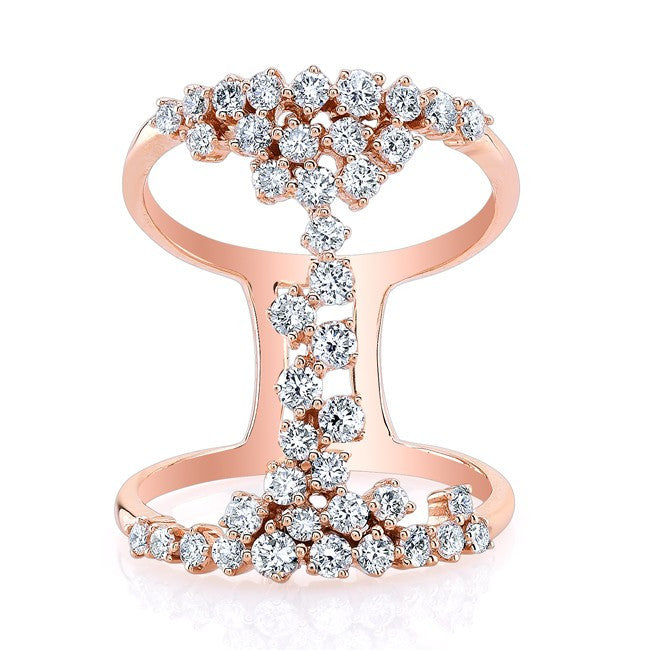 14KT Rose Gold Diamond Lace Ring