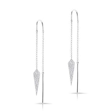14KT White Gold Diamond Spear Threader Earrings