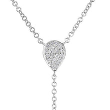 14KT White Gold Diamond Pear Flirt Lariat Necklace