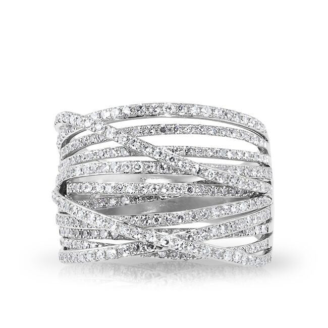 14KT White Gold Diamond Wire Ring